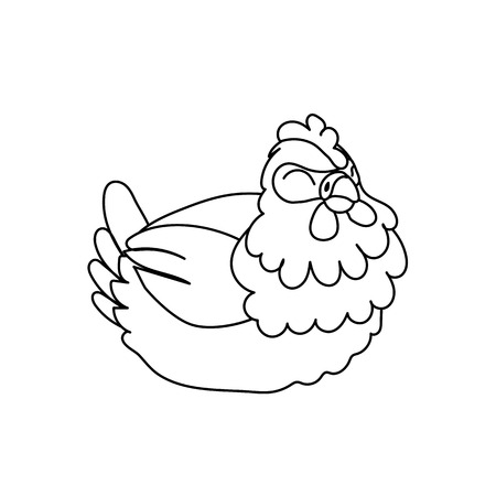 cartoon animal clip art laying henの写真素材