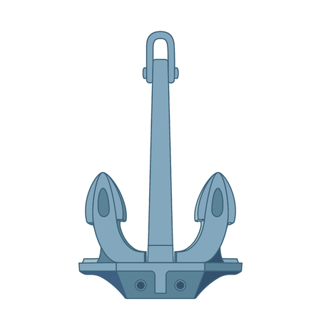vector flat outline sea icon vintage Anchorのイラスト素材