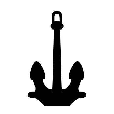 vector silhouette graphic black sea anchor shape