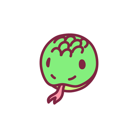 vector cute chinese astrology zodiac icon Snakeのイラスト素材