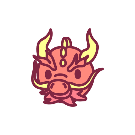 vector cute chinese astrology zodiac icon Dragonのイラスト素材