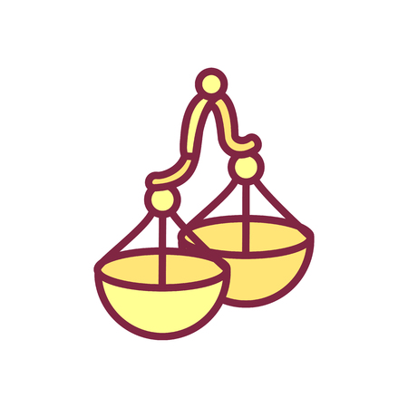 vector cute Zodiac sign icon Libra objectのイラスト素材