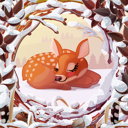 vector winter, christmas, xmas noel wonderland artのイラスト素材