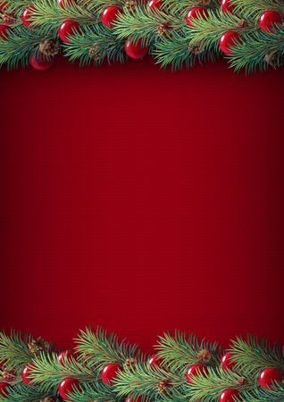 vector Xmas border background christmas tree garlandのイラスト素材