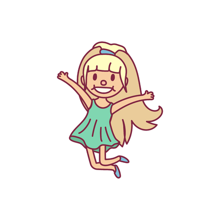 vector cute cartoon kid, child clip artのイラスト素材