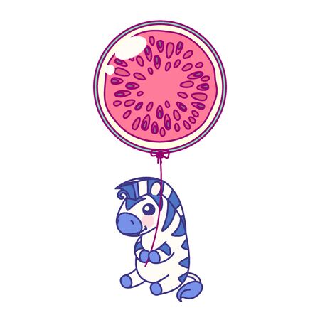 vector flat striped baby zebra. cute animalのイラスト素材