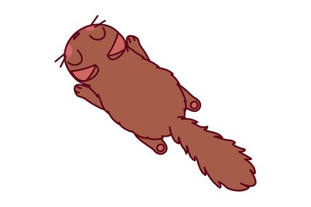 vector cute cartoon little cat. cartoon characterのイラスト素材