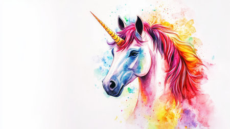 Charming unicorn themed invitation with a delightful white background for magical celebrationsの素材