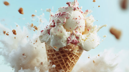 Delectable ice cream delight a colorful explosion of flavors and toppings awaiting youの素材