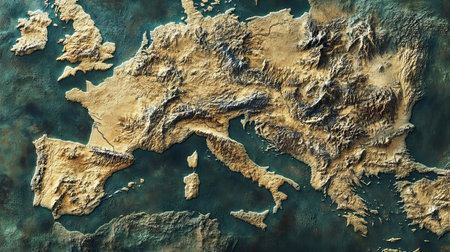 Satellite perspective of europe a stunning view of the continent from space on planet earthの素材