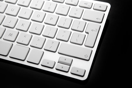 Close up of keyboard of a modern laptop