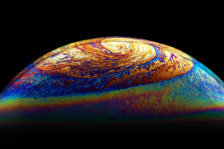 Half soap Bubble Ball abstract background. Model of Space or planets universe cosmic