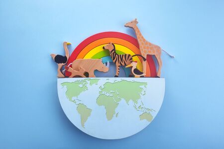 Flat banner with green earth day. Green ecology concept. Save earth planet world concept.の写真素材