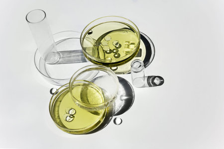 Abstract cosmetic laboratory. Chemical laboratory research. Nature cosmetics.の写真素材