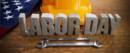 Happy Labor Day banner. 1st May. American patriotic background.