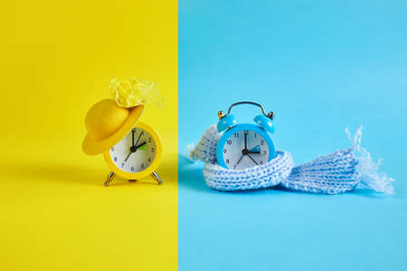 Clock switch to summer time and to winter time.の写真素材