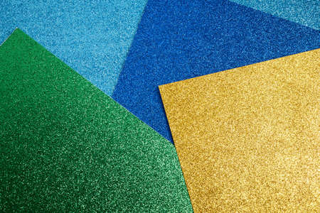 Abstract glittering background in Brazilian colors.の写真素材