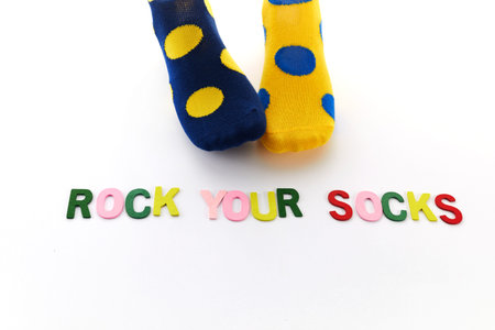 World Down syndrome day background. Rock you socks day.
