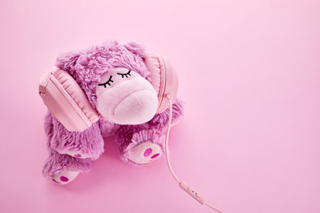 Sound musical bear toy. Music brain and musical therapy.の写真素材