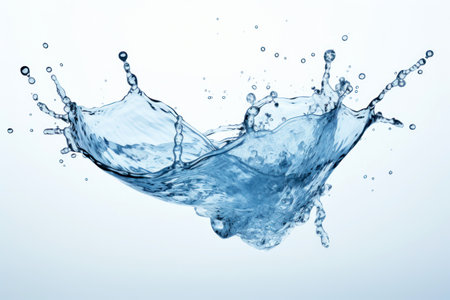 Blue water splash isolated on white backgroundの素材