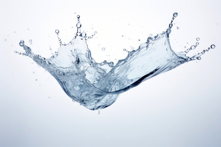 Blue water splash isolated on white backgroundの素材