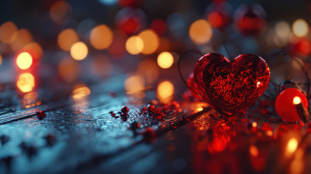 Valentine Hearts on Abstract bokeh Background.の素材