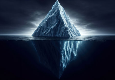 Iceberg. Hidden Danger And Global Warming Concept.の素材