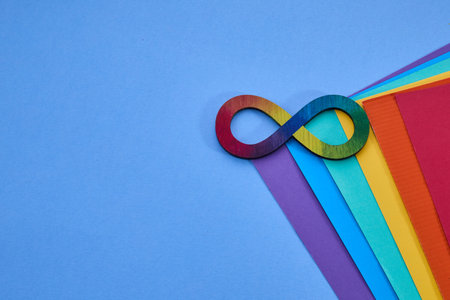Autistic rainbow eight infinity symbol. Autism awareness day symbol.の写真素材