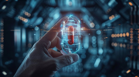 Futuristic Server Room Data Accessの素材