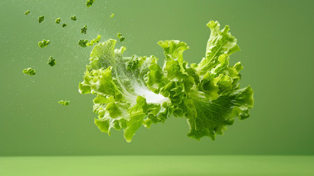 Fresh Lettuce In Mid-Airの素材