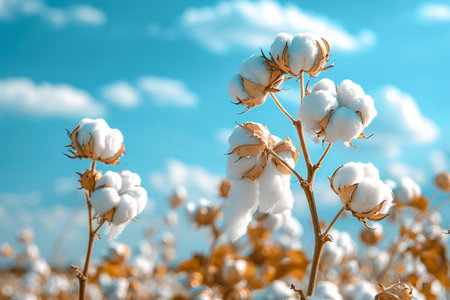 Cotton Field Under Blue Skyの素材
