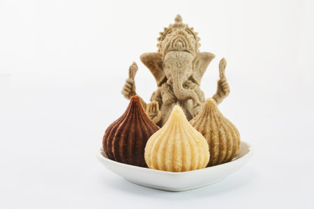 Ganesh Chaturthi Festival. Ganesh with Modakの写真素材
