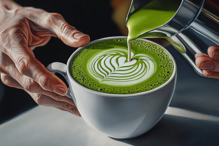 Matcha Latte Art Pourの素材