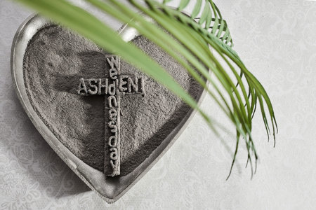 Ash Wednesday Heart. A heart-shaped dish with an ash cross