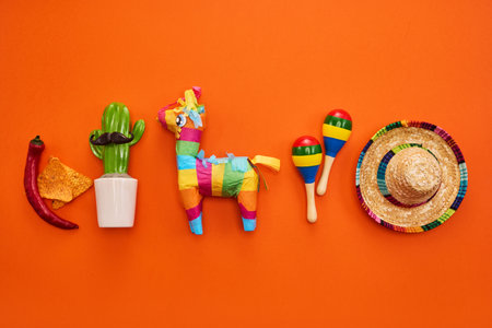 Cinco de mayo carnival concept. Fiesta Vibranceの写真素材