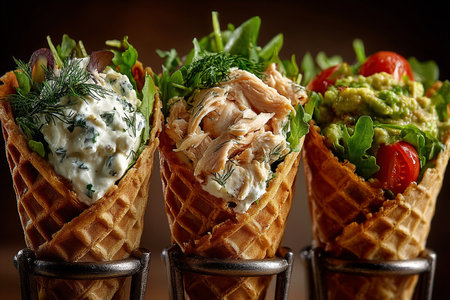 Savory Waffle Cones Trioの素材