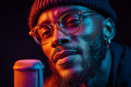 Portrait with Microphoneの素材