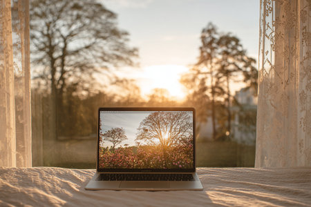 Serene Laptop Sunriseの素材