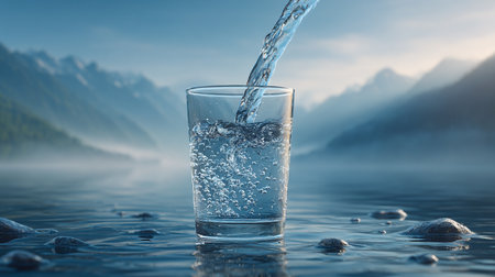 Serene Water Glass in Natureの素材