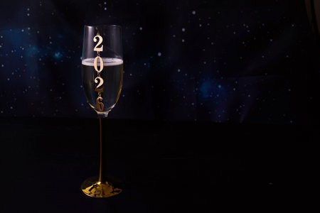 Celebration. Champagne glass with design
