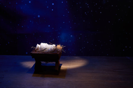 Nativity Scene Under Starry Sky