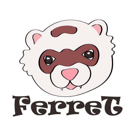 ferret and an inscription on a white background.のイラスト素材