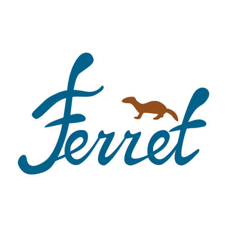 Vector of  a ferret silhouette on the side above the inscription.のイラスト素材