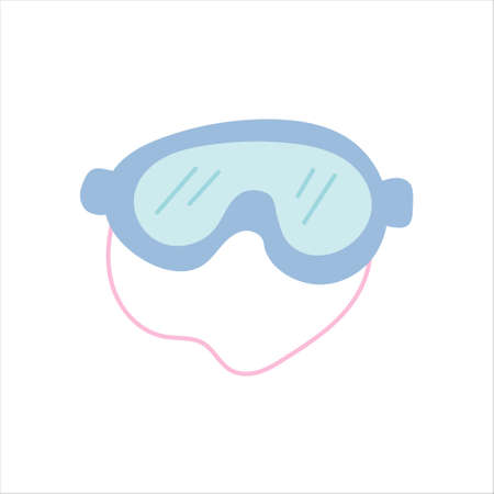 Blue swimming mask on a white background. Vector illustration in flat style.のイラスト素材