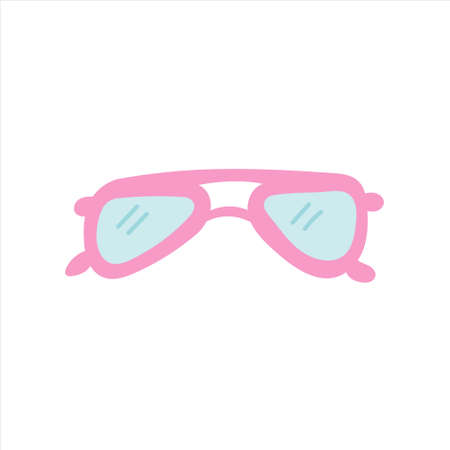 Pink sunglasses on a white background. Vector illustration in flat style, icon.のイラスト素材