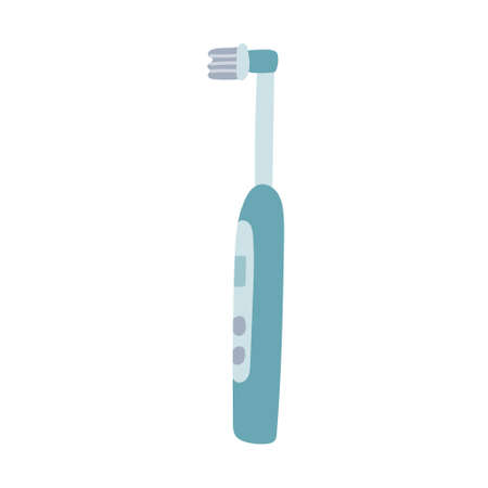 Electric wireless toothbrush on a white background. Dental hygiene. Vector image in a flat style, iconのイラスト素材