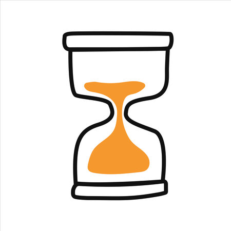 An hourglass. Vector flat illustration on a white background. Halloween decor, posters, flyers and...