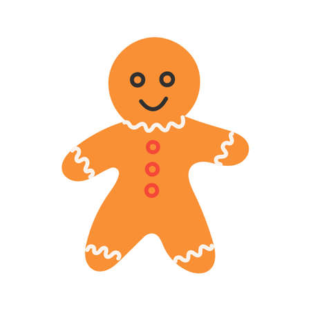 Cute gingerbread man, vector illustration in a flat styleのイラスト素材