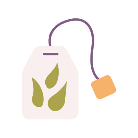 Tea bag, natural drink, vector flat illustrationのイラスト素材