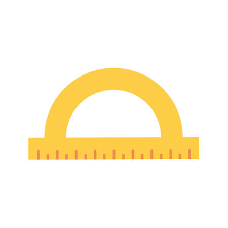 Protractor ruler, vector flat illustration on white backgroundのイラスト素材